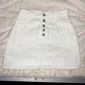 High Waisted White Skirt